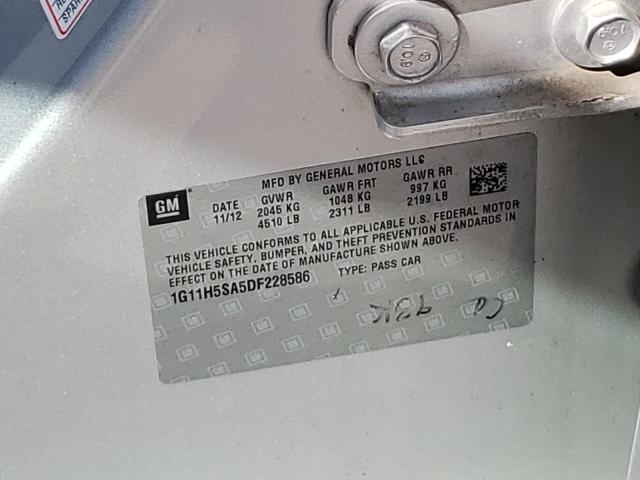 1G11H5SA5DF228586 - 2013 CHEVROLET MALIBU LTZ Gümüş fotoğraf 10