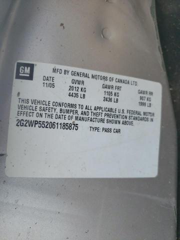 2G2WP552061185875 - 2006 PONTIAC GRAND PRIX 银色 照片 13