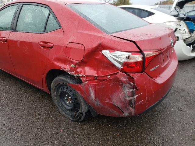 2T1BURHE6HC827360 - 2017 TOYOTA COROLLA L RED photo 9