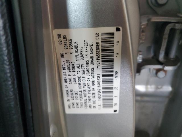 1HGCP26718A096351 - 2008 HONDA ACCORD EX SILVER photo 13