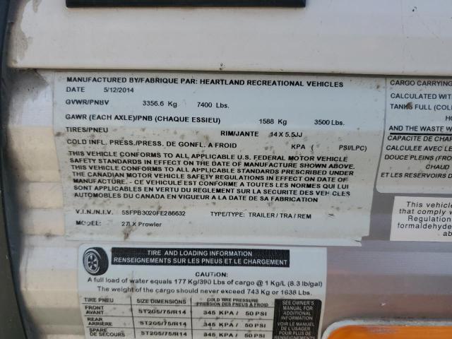 5SFPB3020FE286632 - 2015 HEART LAND PROWLER 双色 照片 10