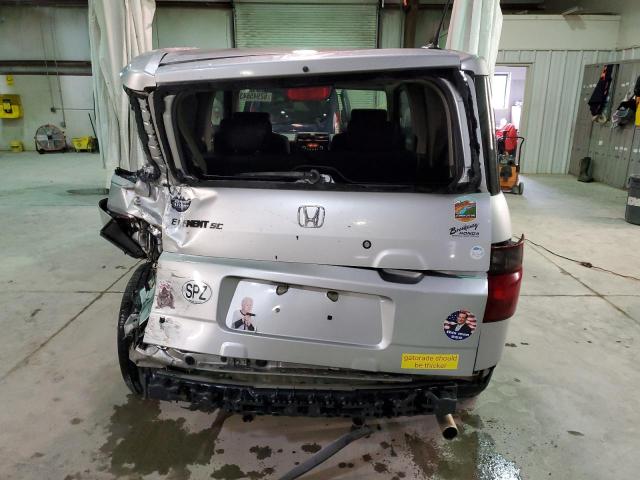 5J6YH18917L001777 - 2007 HONDA ELEMENT SC SILVER photo 6