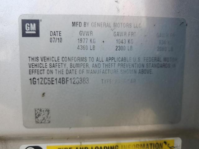 1G1ZC5E14BF126383 - 2011 CHEVROLET MALIBU 1LT SILVER photo 12