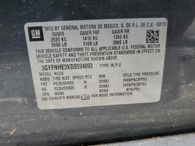 3GYFNHE3XDS594893 - 2013 CADILLAC SRX PERFORMANCE COLLECTION Көк фото 10