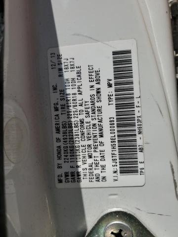 5J6TF1H59EL000693 - 2014 HONDA CROSSTOUR EXL თეთრი ფოტო 12