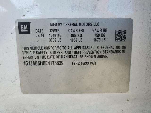 1G1JA6SH0E4173839 - 2014 CHEVROLET SONIC LS WHITE photo 12