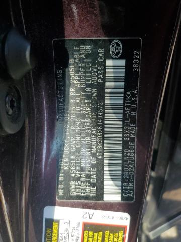 4T1BK3DB2BU434573 - 2011 TOYOTA AVALON BASE Bordo foto 13