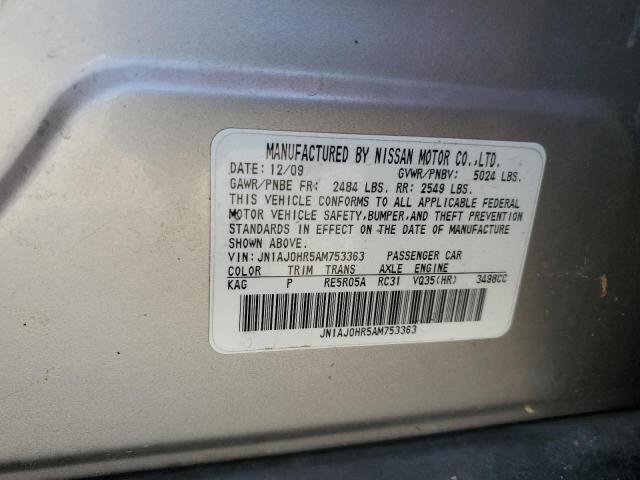 JN1AJ0HR5AM753363 - 2010 INFINITI EX35 BASE 灰色 照片 12