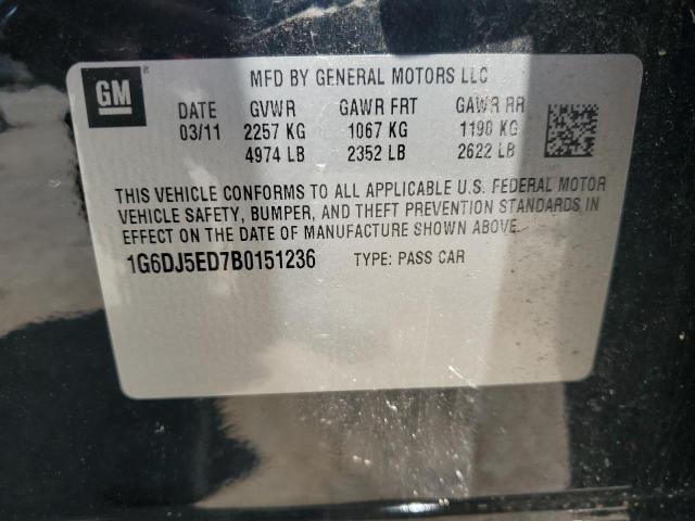 1G6DJ5ED7B0151236 - 2011 CADILLAC CTS PERFORMANCE COLLECTION Schwarz Foto 13