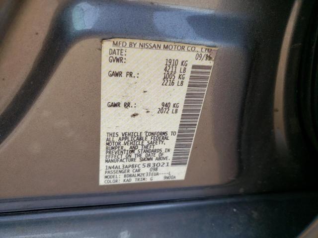 1N4AL3AP8FC583021 - 2015 NISSAN ALTIMA 2.5 GRAY photo 12