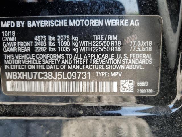 WBXHU7C38J5L09731 - 2018 BMW X1 SDRIVE28I BLACK photo 12