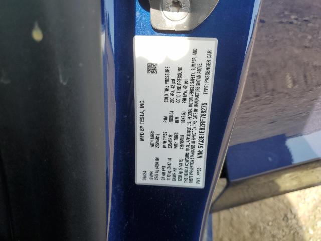 5YJ3E1EB2RF788275 - 2024 TESLA MODEL 3 Azul foto 13