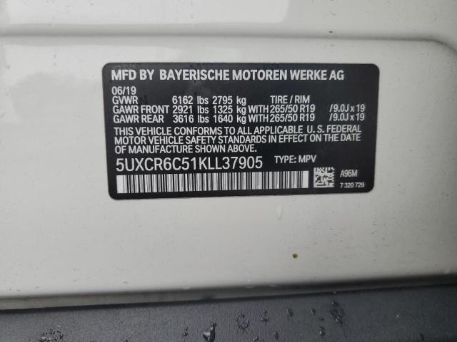 5UXCR6C51KLL37905 - 2019 BMW X5 XDRIVE40I 白色 照片 13