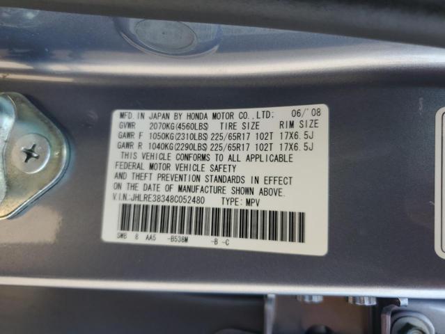 JHLRE38348C052480 - 2008 HONDA CR-V LX BLUE photo 14