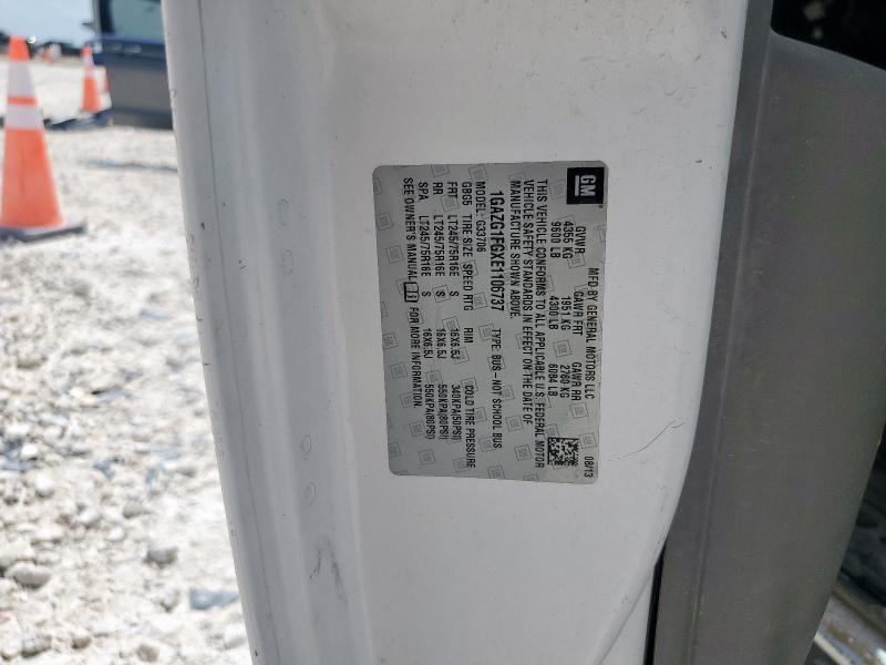 1GAZG1FGXE1106737 - 2014 CHEVROLET EXPRESS G3 LT 白色 照片 13