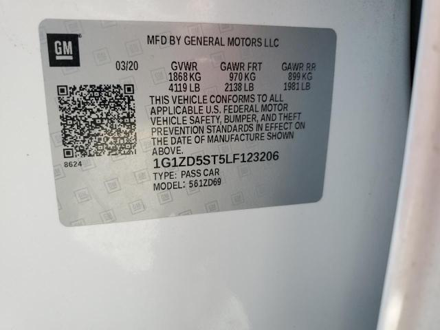 1G1ZD5ST5LF123206 - 2020 CHEVROLET MALIBU LT WHITE photo 13