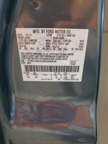 1FMCU9DG3BKB40639 - 2011 FORD ESCAPE XLT 蓝色 照片 13