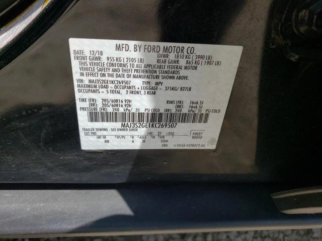 MAJ3S2GE1KC269507 - 2019 FORD ECOSPORT SE Negro foto 12