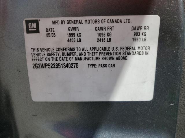 2G2WP522351340275 - 2005 PONTIAC GRAND PRIX 灰色 照片 13