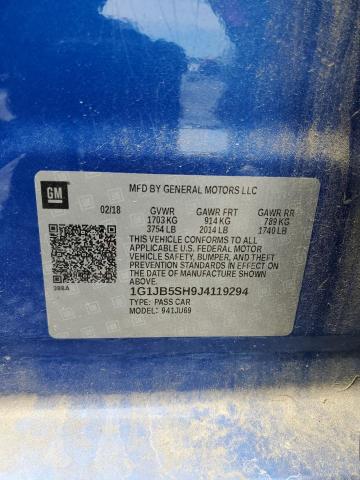 1G1JB5SH9J4119294 - 2018 CHEVROLET SONIC LS BLUE photo 12