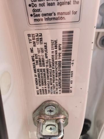 5J6RE3H78BL010959 - 2011 HONDA CR-V EXL Weiß Foto 12