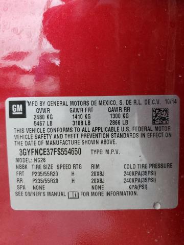 3GYFNCE37FS554650 - 2015 CADILLAC SRX PERFORMANCE COLLECTION Czerwony zdjęcie 13