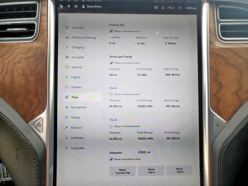 5YJSA1E15HF188220 - 2017 TESLA MODEL S Boz foto 9