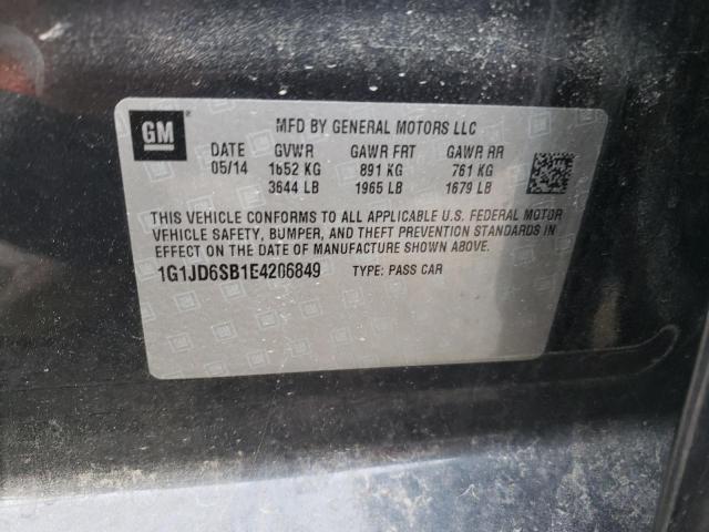 1G1JD6SB1E4206849 - 2014 CHEVROLET SONIC LT GRAY photo 12