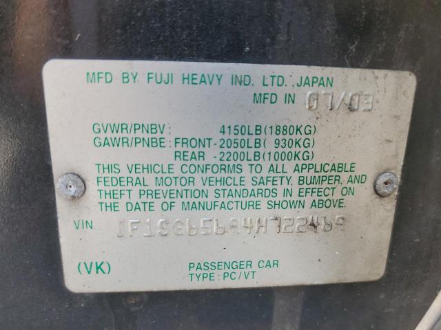 JF1SG65694H722469 - 2004 SUBARU FORESTER 2.5XS Schwarz Foto 13