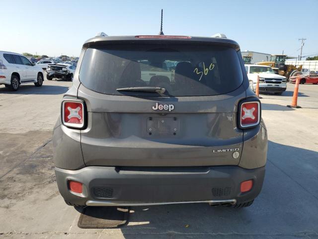 ZACCJADT4GPD01590 - 2016 JEEP RENEGADE LIMITED GRAY photo 6