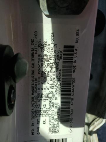 5TEJU4GN0AZ711927 - 2010 TOYOTA TACOMA DOUBLE CAB PRERUNNER WHITE photo 12