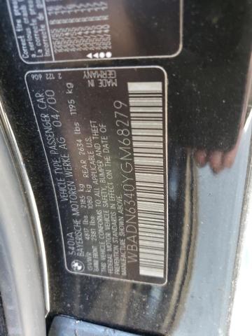 WBADN6340YGM68279 - 2000 BMW 540 I AUTOMATIC BLACK photo 10