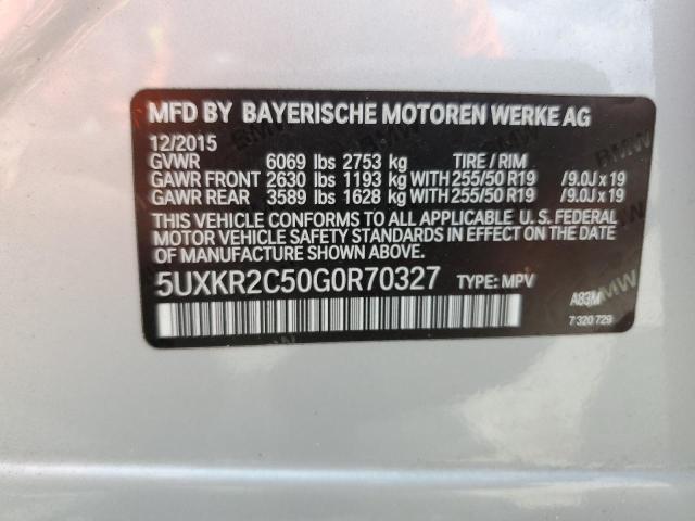5UXKR2C50G0R70327 - 2016 BMW X5 SDRIVE35I SILVER photo 13