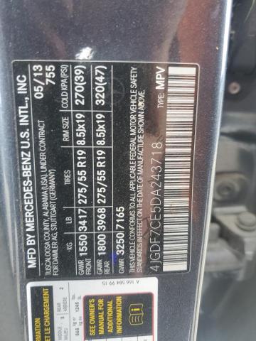 4JGDF7CE5DA243718 - 2013 MERCEDES-BENZ GL 450 4MATIC BLACK photo 13