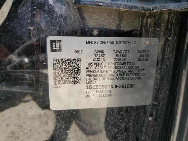 1G1ZC5ST0JF261090 - 2018 CHEVROLET MALIBU LS Schwarz Foto 12