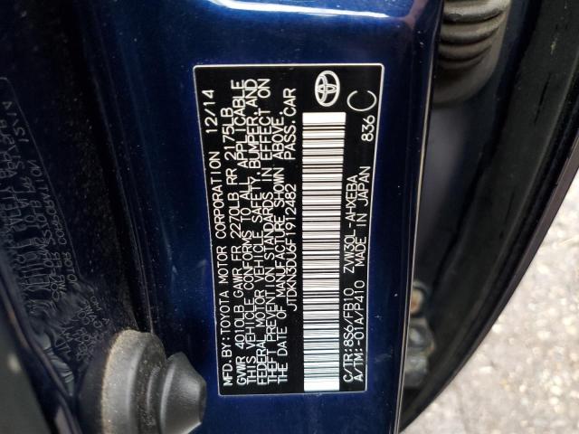 JTDKN3DU6F1912482 - 2015 TOYOTA PRIUS BLUE photo 12