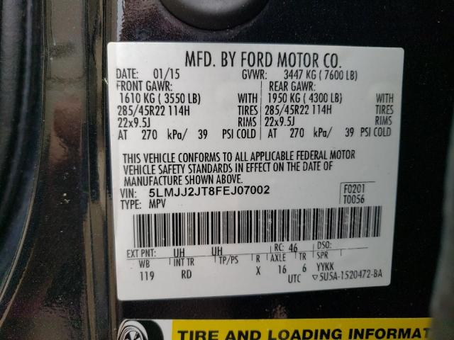 5LMJJ2JT8FEJ07002 - 2015 LINCOLN NAVIGATOR 黑色 照片 13