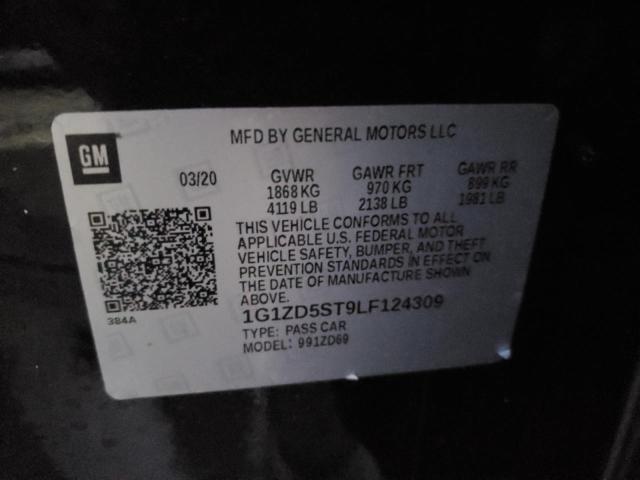 1G1ZD5ST9LF124309 - 2020 CHEVROLET MALIBU LT BLACK photo 12