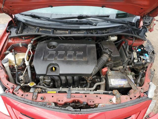 2T1BU4EE2BC600133 - 2011 TOYOTA COROLLA BASE RED photo 11