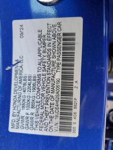 19UDE4H62SA006190 - 2025 ACURA INTEGRA A-SPEC TECH BLUE photo 12