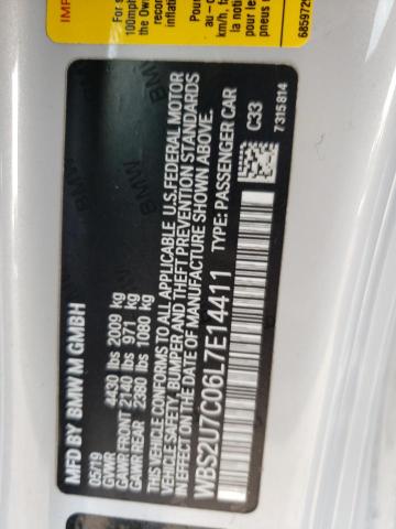 WBS2U7C06L7E14411 - 2020 BMW M2 COMPETITION WHITE photo 12