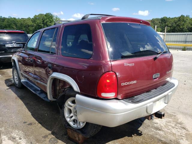 1D8HS58N53F539579 - 2003 DODGE DURANGO SLT PLUS MAROON photo 2