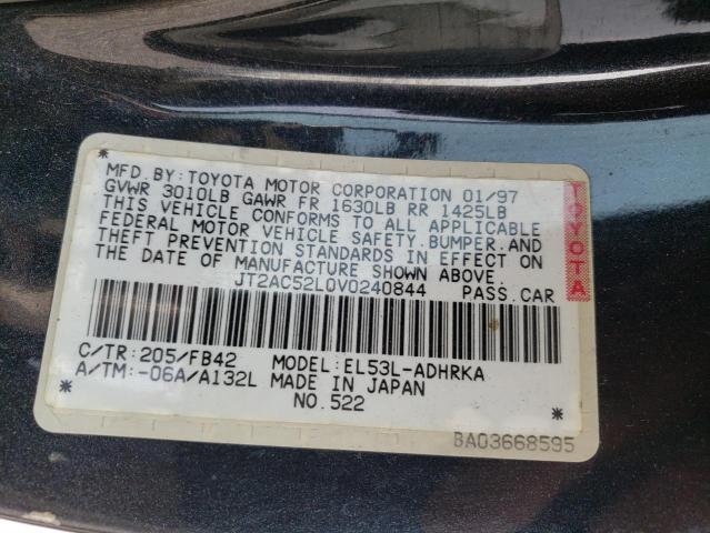 JT2AC52L0V0240844 - 1997 TOYOTA TERCEL CE BLACK photo 12