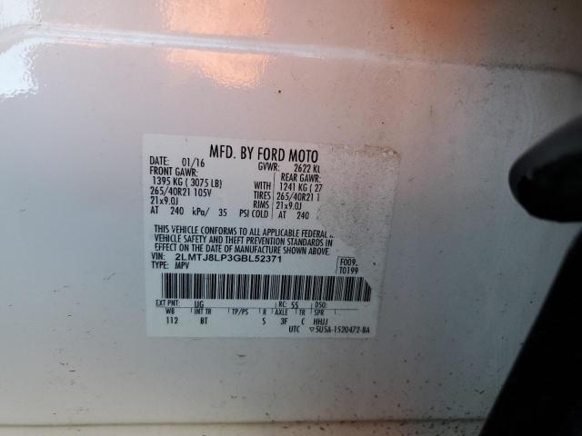 2LMTJ8LP3GBL52371 - 2016 LINCOLN MKX RESERVE Ağ foto 12