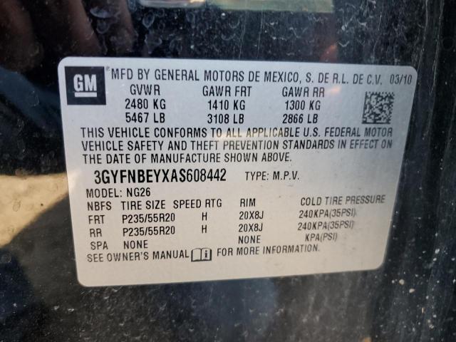 3GYFNBEYXAS608442 - 2010 CADILLAC SRX PERFORMANCE COLLECTION Czarny zdjęcie 12