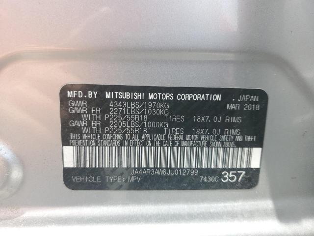 JA4AR3AW6JU012799 - 2018 MITSUBISHI OUTLANDER ES ვერცხლისფერი ფოტო 13