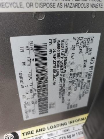 5LMFU27518LJ03958 - 2008 LINCOLN NAVIGATOR ნაცრისფერი ფოტო 13