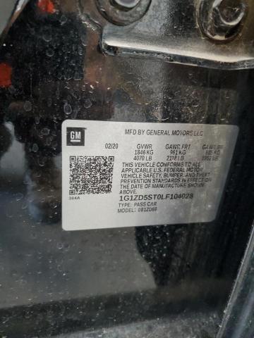 1G1ZD5ST0LF104028 - 2020 CHEVROLET MALIBU LT BLACK photo 13