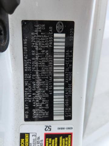 4T1G11AK3PU828317 - 2023 TOYOTA CAMRY SE NIGHT SHADE WHITE photo 12