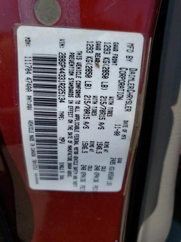 2B8GP44331R225134 - 2001 DODGE GRAND CARA SPORT RED photo 14